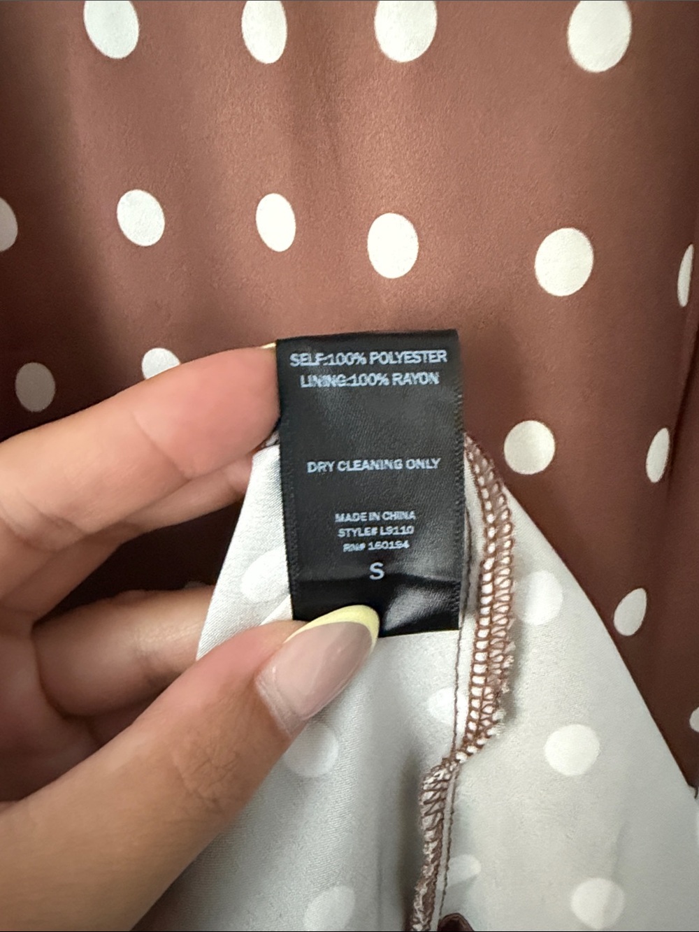 Brown Polka Dot Cowl Neck Midi Dress - Picture 10 of 15